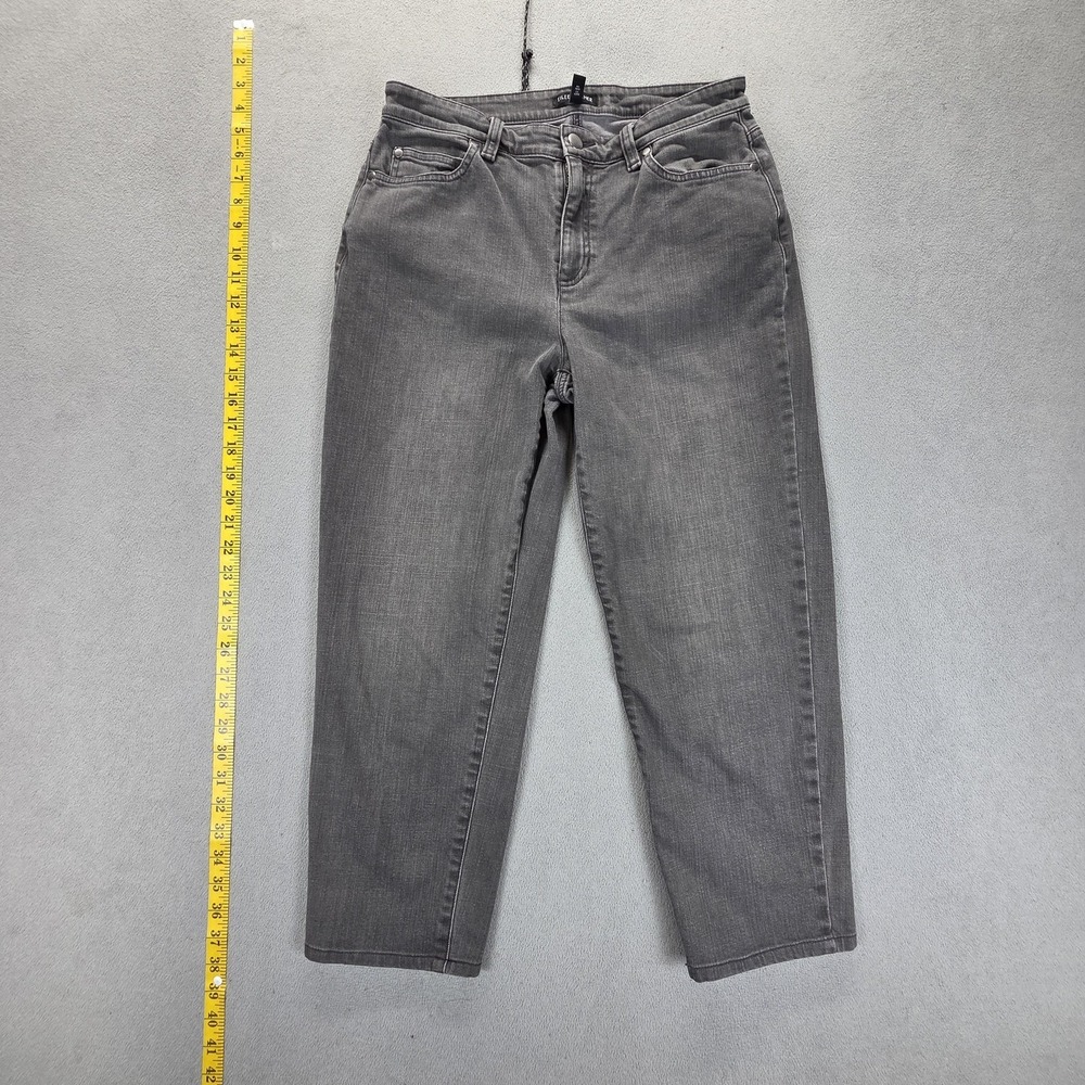 Eileen Fisher Jeans Womens 8P Gray High Rise Straight Relaxed Fits 28x23
